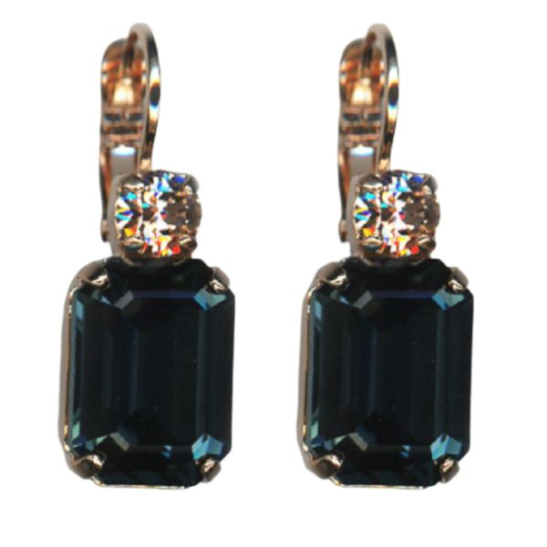 Mariana Earrings Elegant Montana Blue & Lt Peach Austrian Crystals Blue Morpho My Butterfly Coll.