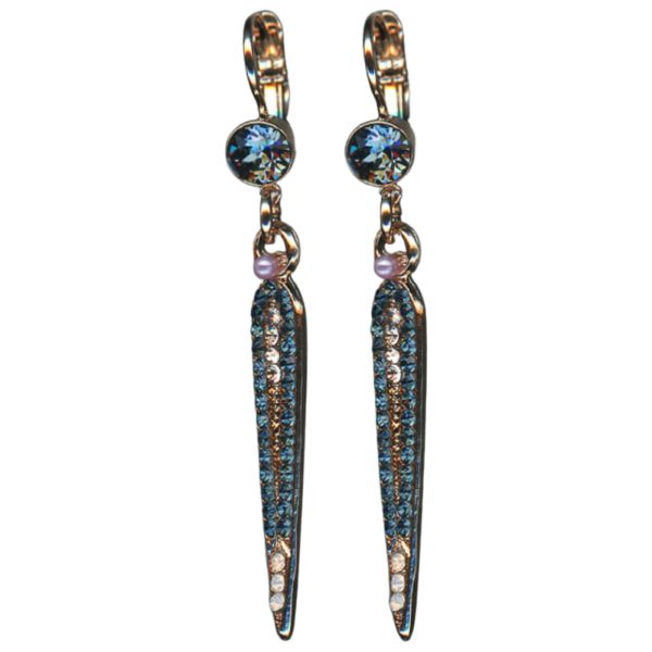 Mariana Earrings Fashionable Montana Blue, Pink Opal & Moonlight Austrian Crystals Blue Morpho My Butterfly Coll.
