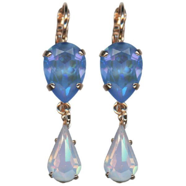 Mariana Earrings Gorgeous Blue Opal & Pink Opal Austrian Crystals Blue Morpho My Butterfly Coll.