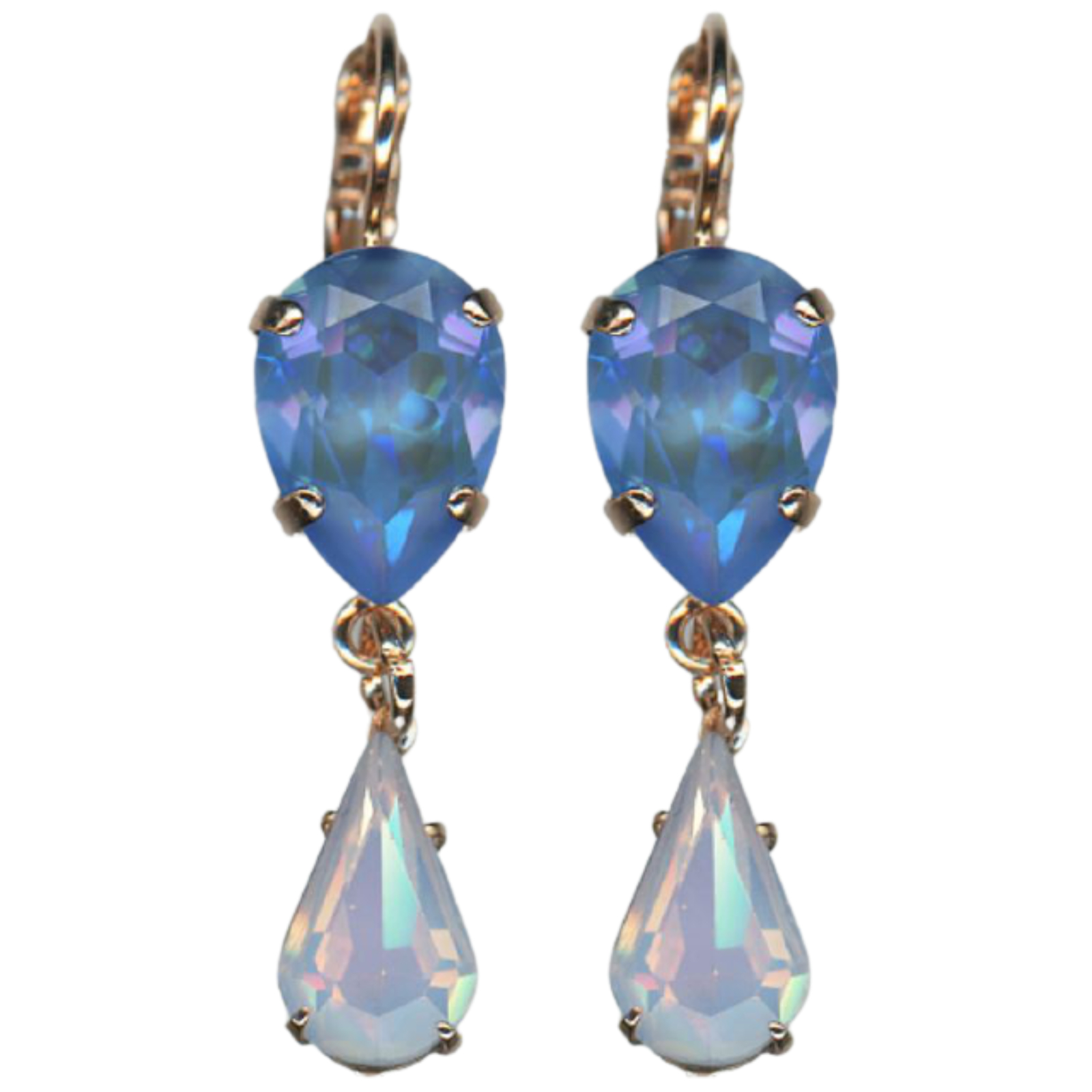 E-1313-4-1118-RG6(1) Mariana Earrings Gorgeous Blue Opal & Pink Opal Austrian Crystals Blue Morpho My Butterfly Coll. - Image 1