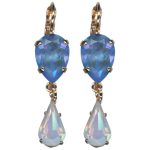 Mariana Earrings Gorgeous Blue Opal & Pink Opal Austrian Crystals Blue Morpho My Butterfly Coll. - Image 2