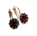 Earrings By Mariana Woman Sassy Floral Sapphire and Siam Swarovski Crystals - Image 2