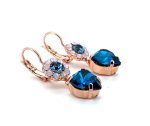 Earrings By Mariana Woman Heart Montana Blue and Opal Swarovski Crystals - Image 2