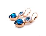 Earrings By Mariana Woman Heart Montana Blue and Opal Swarovski Crystals - Image 3