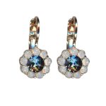 Mariana Earrings Lovely Floral in Montana Blue & Pink Opal Austrian Crystals Blue Morpho My Butterfly Coll.