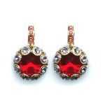 Mariana Earrings Stunning Siam & Lt Sapphire Austrian Crystals Xenia Odyssey 2018 Coll.