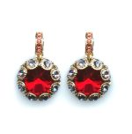 Mariana Earrings Stunning Siam & Lt Sapphire Austrian Crystals Xenia Odyssey 2018 Coll. - Image 3