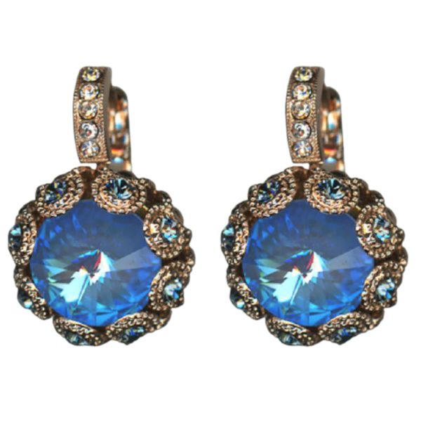 Mariana Earrings Lovely Blue Opal, Sapphire & Clear Austrian Crystals Blue Morpho My Butterfly Coll.