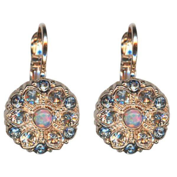 Mariana Earrings Lovely Floral in Montana Blue & Moonlight Austrian Crystals Blue Morpho My Butterfly Coll.