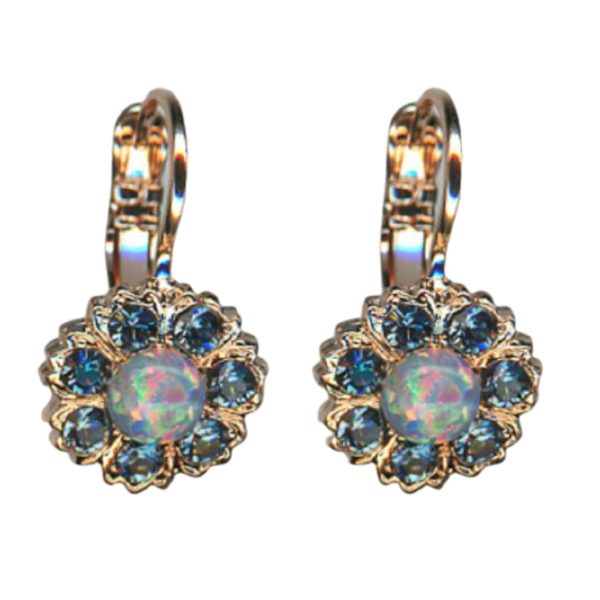 Mariana Earrings Precious Floral in Montana Blue Austrian Crystals Blue Morpho My Butterfly Coll.
