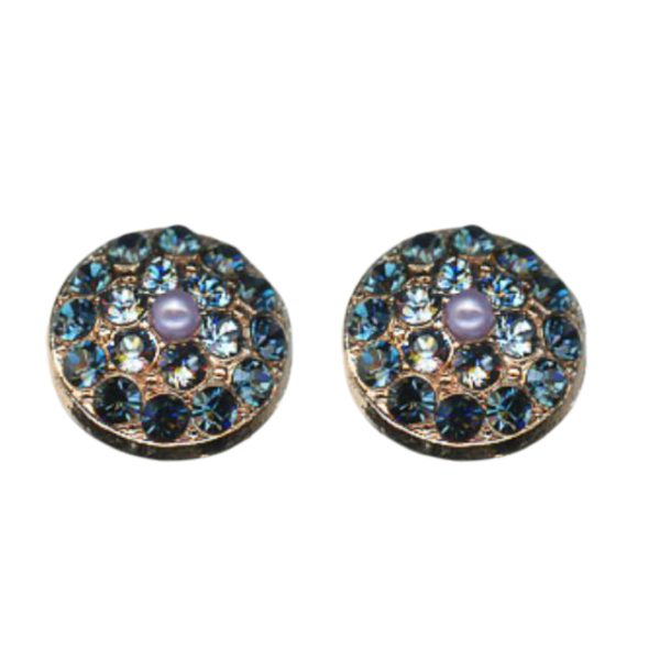 Mariana Earrings Glitzy Montana Blue, Moonlight & Pink Pearl Austrian Crystals Blue Morpho My Butterfly Coll.