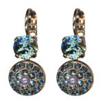 Mariana Earrings Sophisticated Montana Blue & Pink Pearl Austrian Crystals Blue Morpho My Butterfly Coll.