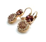 Earrings By Mariana Woman Exquisite Topaz and Golden Swarovski Crystals-RG
