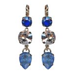 Mariana Earrings Triple Tier Sapphire, Clear & Blue Opal Austrian Crystals Blue Morpho My Butterfly Coll. - Image 3