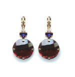 Earrings By Mariana Woman Faceted Ruby and Velvet Swarovski Crystals
