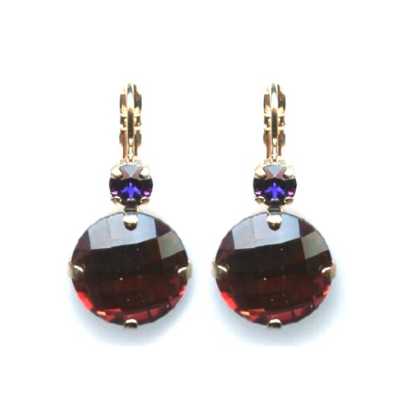 Earrings By Mariana Woman Faceted Ruby and Velvet Swarovski Crystals