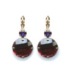 Earrings By Mariana Woman Faceted Ruby and Velvet Swarovski Crystals - Image 2