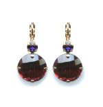 Earrings By Mariana Woman Faceted Ruby and Velvet Swarovski Crystals - Image 3