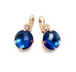 Earrings By Mariana Woman Faceted Montana Blue and Moonlight Swarovski Crystals