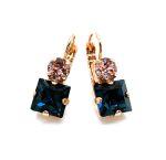 Mariana Earrings Exquisite Montana Blue & Moonlight Austrian Crystals Blue Morpho My Butterfly Coll.