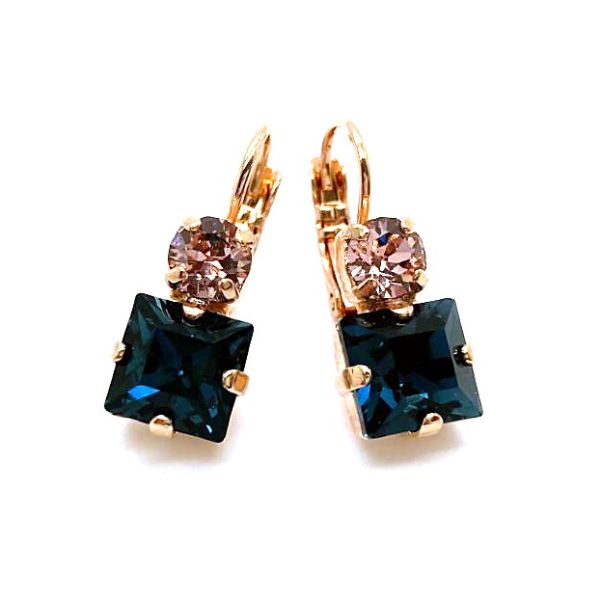 Mariana Earrings Exquisite Montana Blue & Moonlight Austrian Crystals Blue Morpho My Butterfly Coll.
