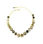 Necklace By Mariana Botanica Coll. Jet, Black Diamond, Moonlight Swarovski Crystals -YG