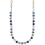 Mariana Necklace Cobochon Opal Mineral, Blues, Pink Opal & Moonlight Austrian Crystals Blue Morpho My Butterfly Coll. - Image 2