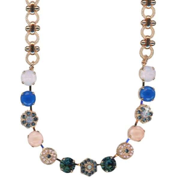 Mariana Necklace Luxurious Blues, Pinks & Peach Opal Austrian Crystals Blue Morpho My Butterfly Coll.