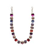 Mariana Necklace Finely Detailed Purples, Peach, Siam & Fuchsia Austrian Crystals Xenia Odyssey 2018 Coll.