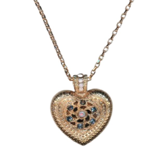 Mariana Necklace Pendant Heart Shaped in Montana Blue Austrian Crystals Blue Morpho My Butterfly Coll.