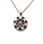 Necklace Pendant By Mariana Woman Guardian Angel Montana Blue Swarovski Crystals