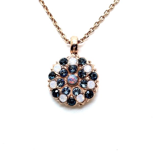 Necklace Pendant By Mariana Woman Guardian Angel Montana Blue Swarovski Crystals