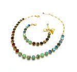 Jewelry Set By Mariana East Meets West Coll. Necklace & Bracelet Multi Colored Austrian Crystals