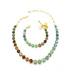 Jewelry Set By Mariana East Meets West Coll. Necklace & Bracelet Multi Colored Austrian Crystals - Image 3