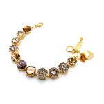 Bracelet By Mariana Woman Lovely Rose and Golden Shadow Swarovski Crystals - Image 2