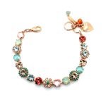 Bracelet By Mariana Woman Beautiful Green Opal and Moonlight Swarovski Crystals