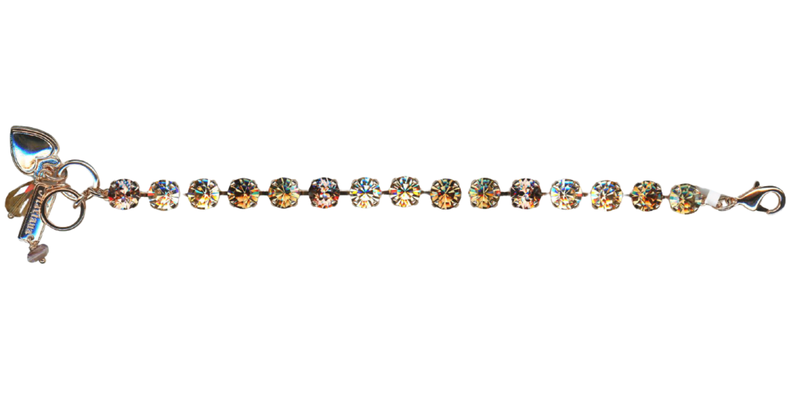 B-4252-1119-RG(1) Mariana Bracelet Timeless Golden Shadow, Vintage Rose & Lt Smoked Topaz Austrian Crystals Euploea Core My Butterfly Coll. - Image 1