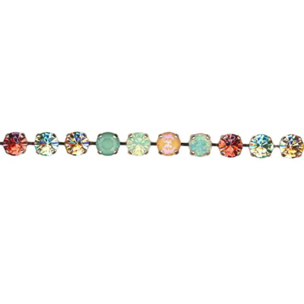 Mariana Bracelet in Cabochon Mineral, Greens, Golden Shadow, Padparadscha & Orange Opal Austrian Crystals Boloria Dia My Butterfly Coll.