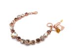 Bracelet By Mariana Woman Gorgeous Rose, Golden and Smoked Topaz Swarovski Crystals