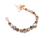 Bracelet By Mariana Woman Gorgeous Rose, Golden and Smoked Topaz Swarovski Crystals - Image 2