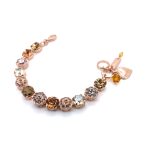 Bracelet By Mariana Woman Gorgeous Rose and Golden Shadow Swarovski Crystals
