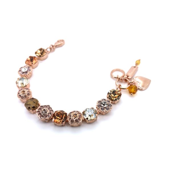 Bracelet By Mariana Woman Gorgeous Rose and Golden Shadow Swarovski Crystals