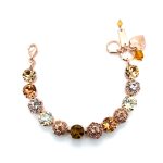 Bracelet By Mariana Woman Gorgeous Rose and Golden Shadow Swarovski Crystals - Image 2