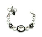 Mariana Bracelet Beautiful Clear & Jet Black Austrian Crystals My Treasures Coll.