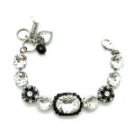 Mariana Bracelet Beautiful Clear & Jet Black Austrian Crystals My Treasures Coll.