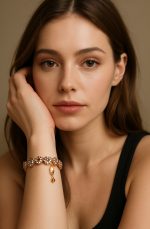 Bracelet By Mariana Woman Bold Golden Shadow and Smoked Topaz Swarovski Crystals - Image 3