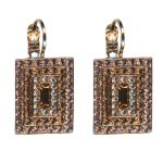 Mariana Earrings Exquisitely Elegant Lt Smoked Topaz & Vintage Rose Austrian Crystals Euploea Core My Butterfly Coll.