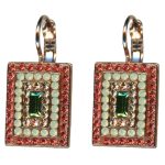 Mariana Earrings Fab Padparadscha, Chrysolite Opal, Lt Peach & Emerald Austrian Crystals Boloria Dia My Butterfly Coll.