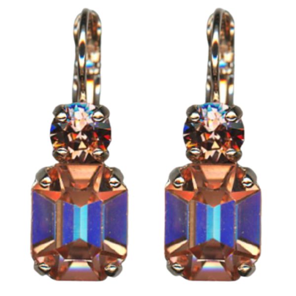 Mariana Earrings Lovely Emerald Cut Vintage Rose Austrian Crystals Euploea Core My Butterfly Coll.