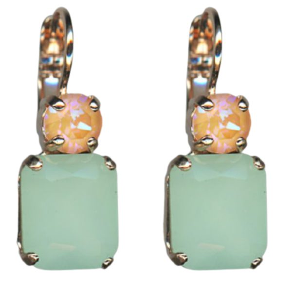 Mariana Earrings Gorgeous Mint Green & Orange Opal Austrian Crystals Boloria Dia My Butterfly Coll.